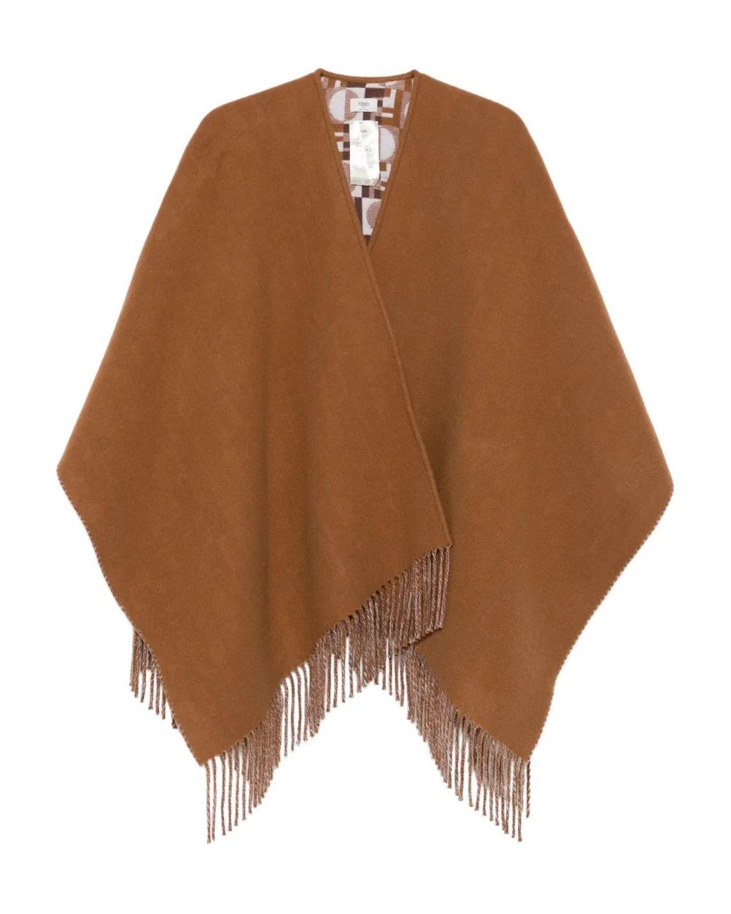 Fendi Brown Wool Cape