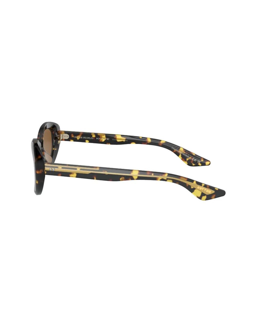 Oliver Peoples Brown Tortoiseshell-Effect Oval Sunglasses