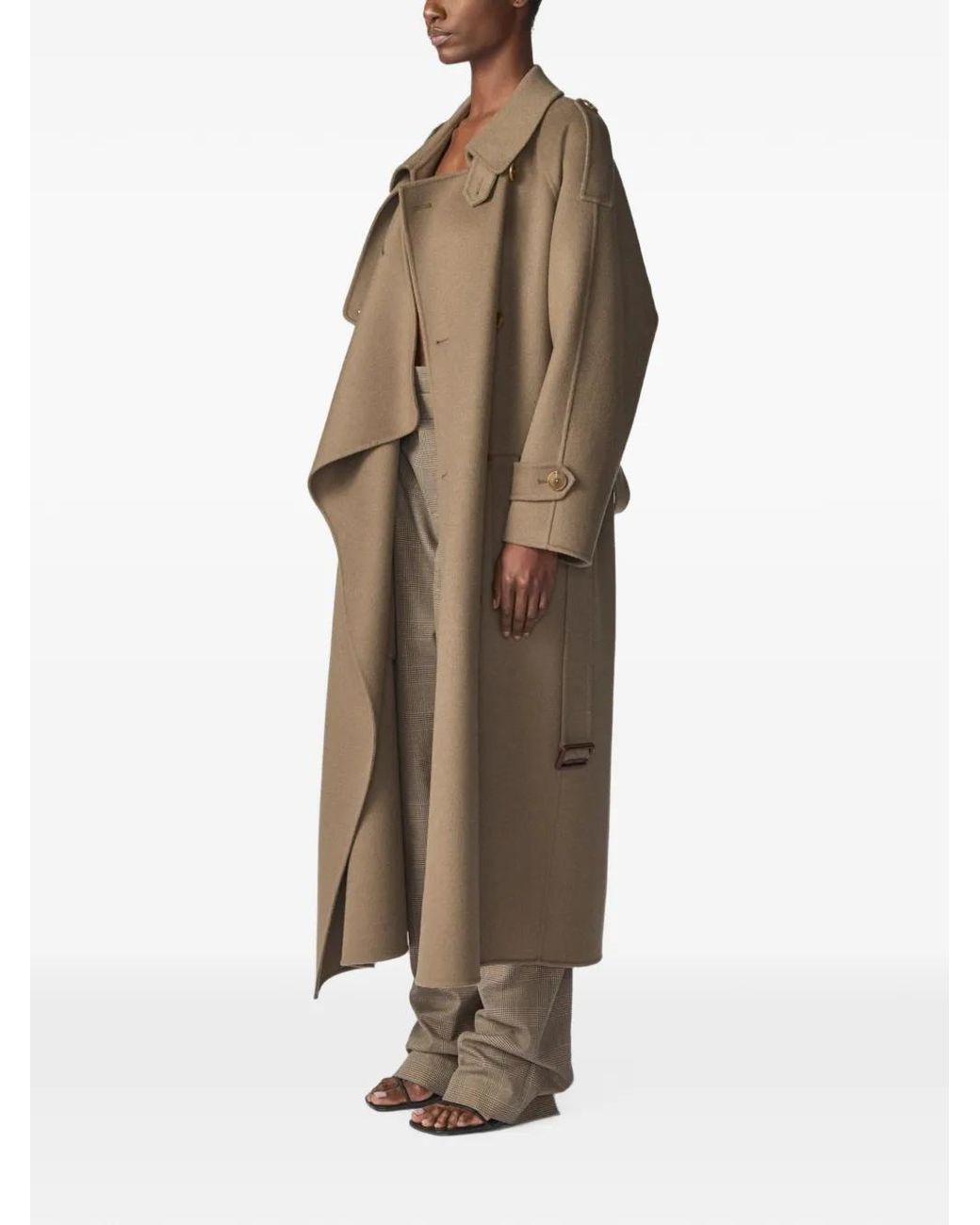 Monse Natural Draped Double-Faced Trench Coat