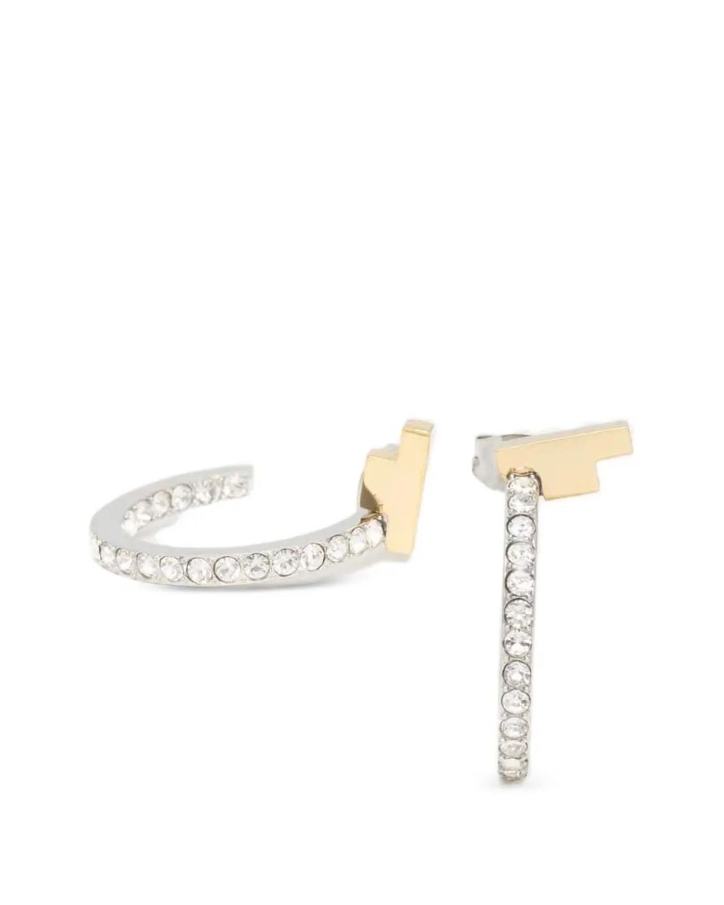 Trussardi Metallic T-Logo Hoop Earrings