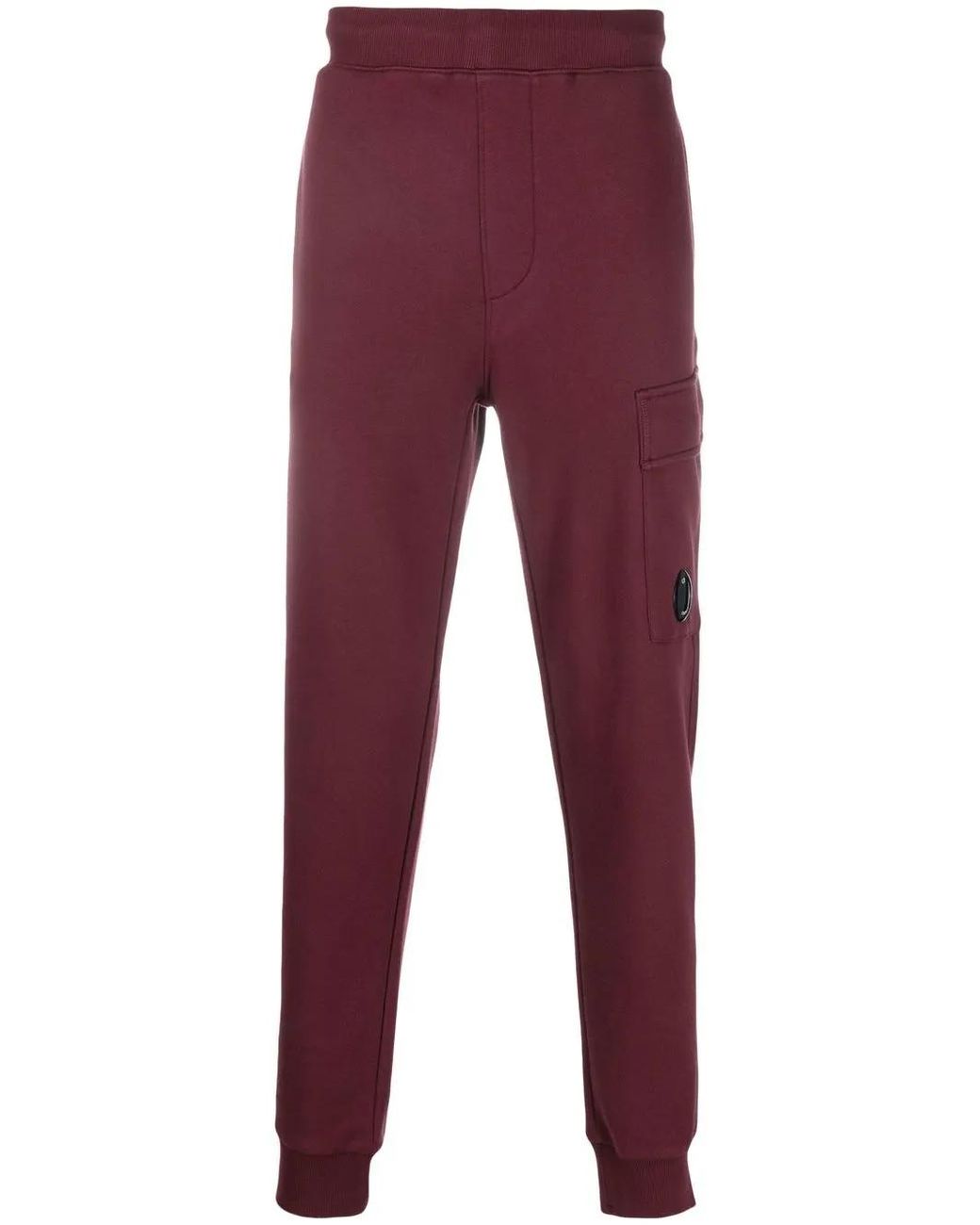 C P Company Red Logo-Patch Track Pants for men