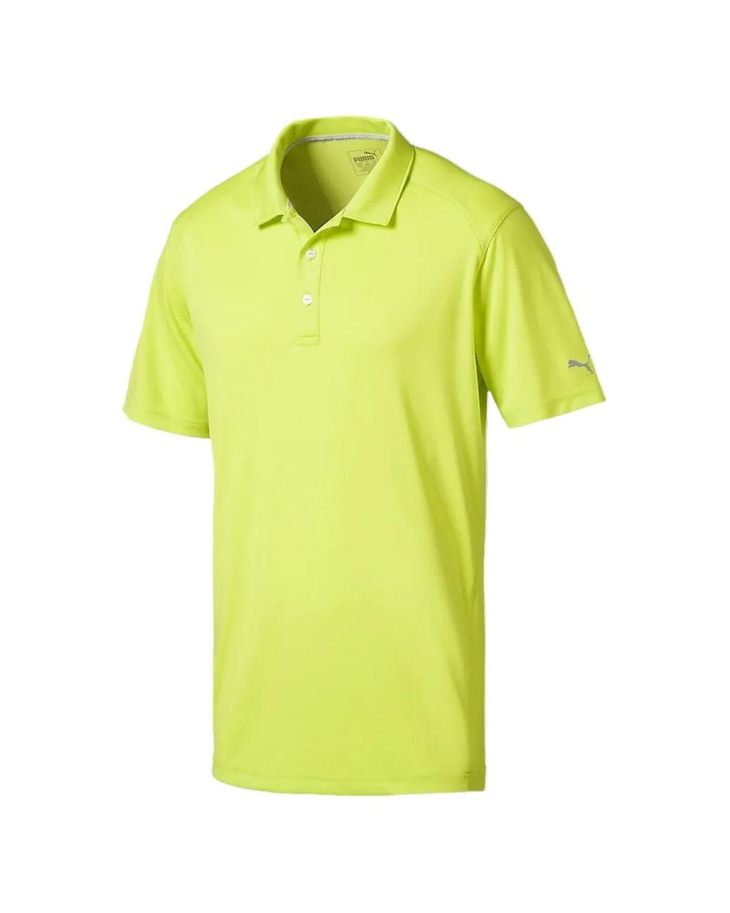 PUMA Yellow Logo-Detail Polo Shirt for men