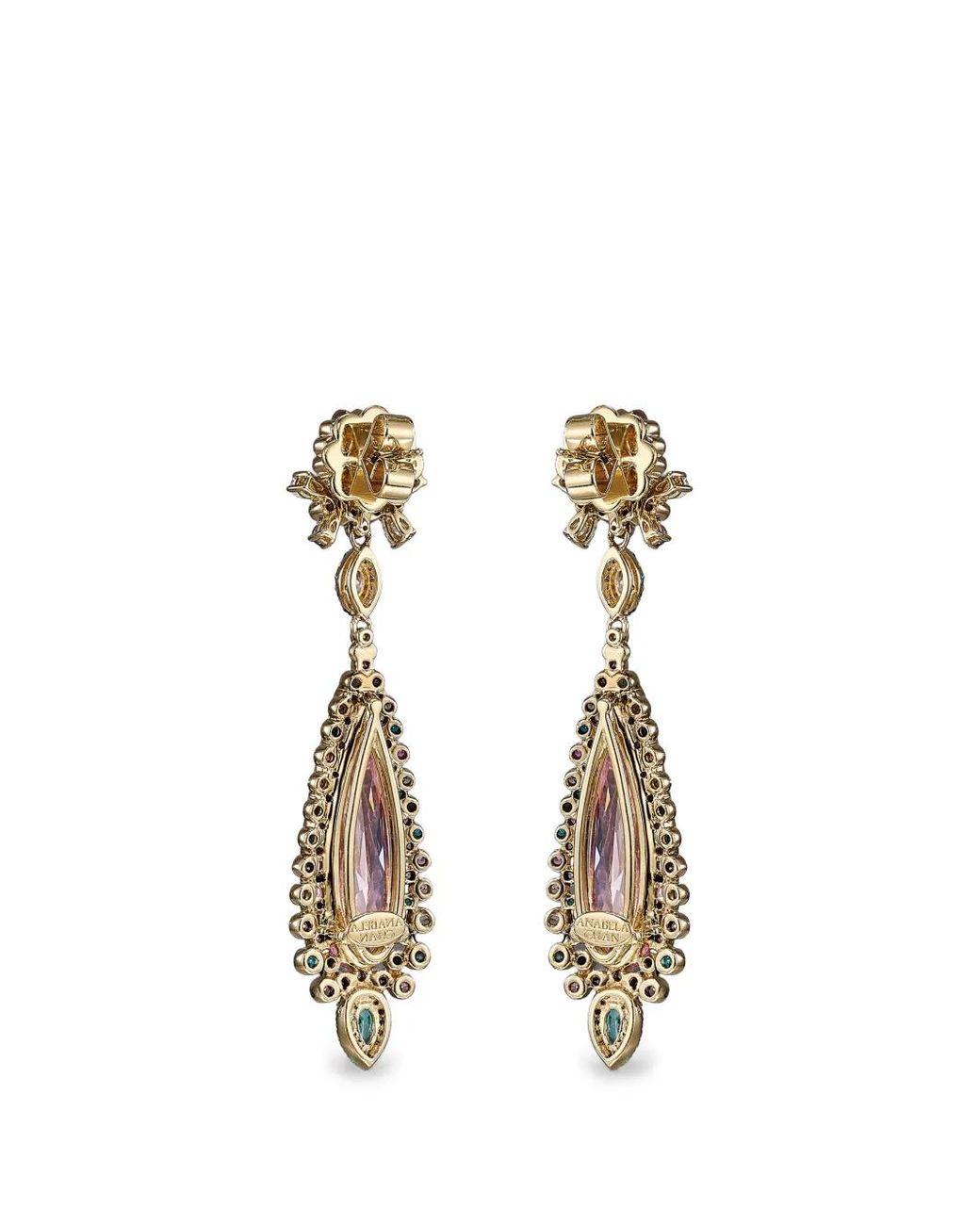 Anabela Chan White Blush Tigerlily Multi-Stones Earrings