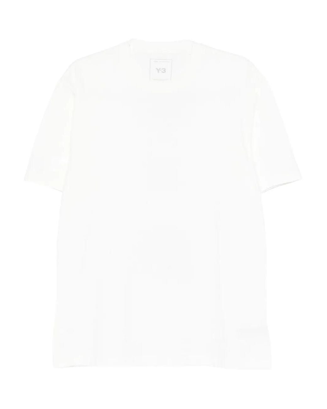 Y-3 White Logo Cotton T-Shirt for men