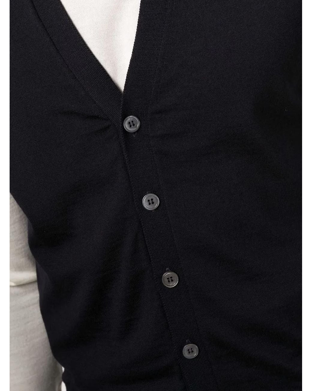 Dell'Oglio Blue V-Neck Merino Wool Vest for men