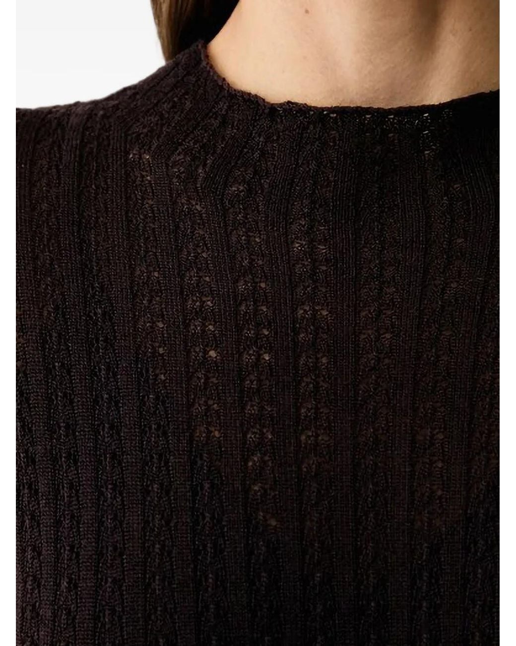 Joop! Black Pointelle-Knit Sweater