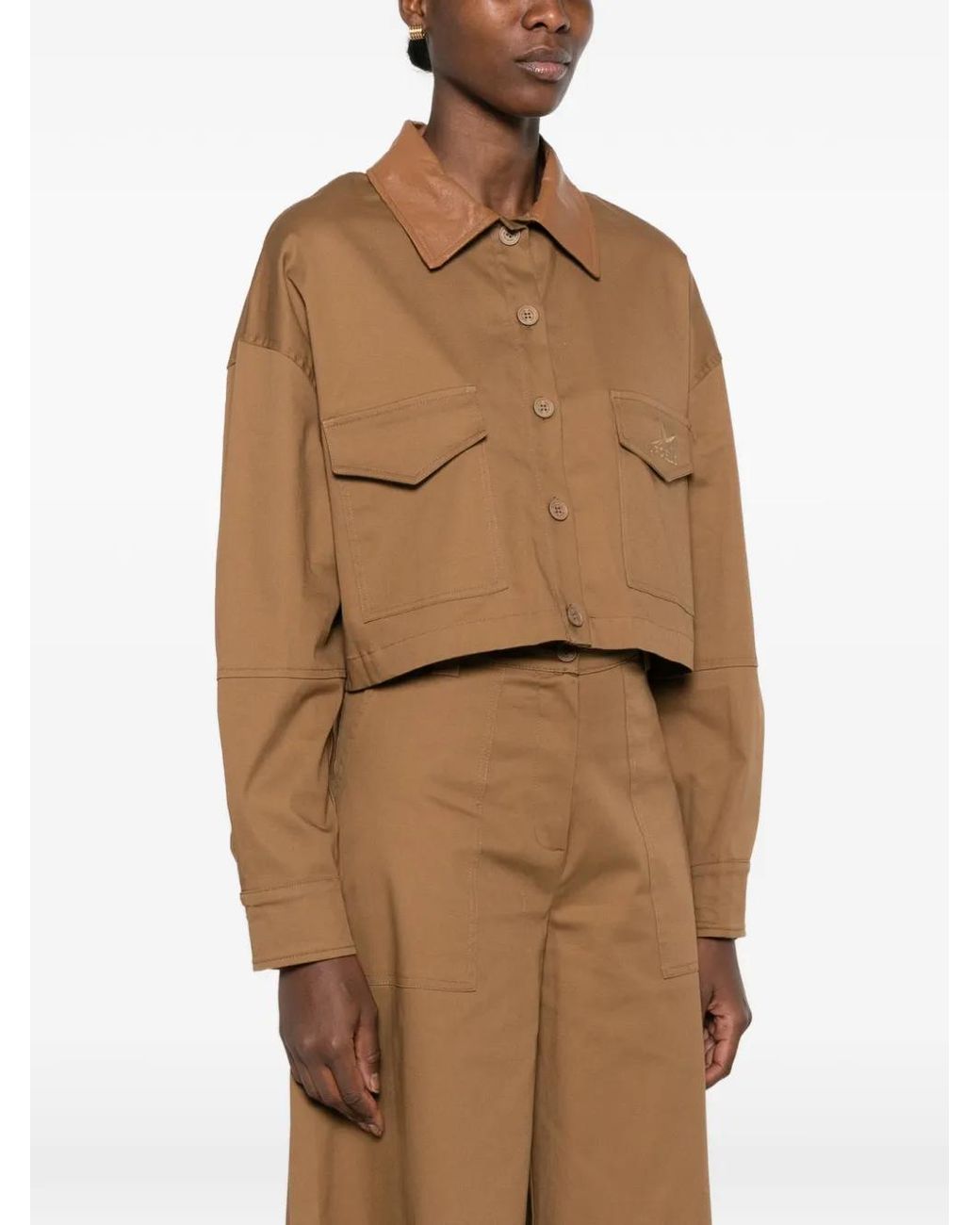 Marc Ellis Natural Contrast-Collar Jacket