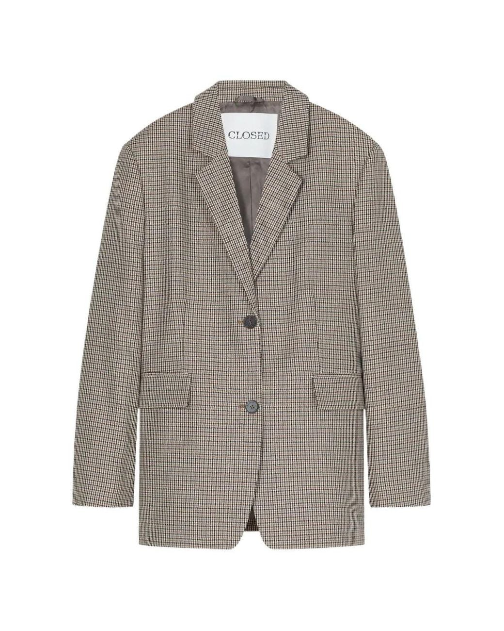 Closed Gray Wool Single-Breasted Blazer Jacket