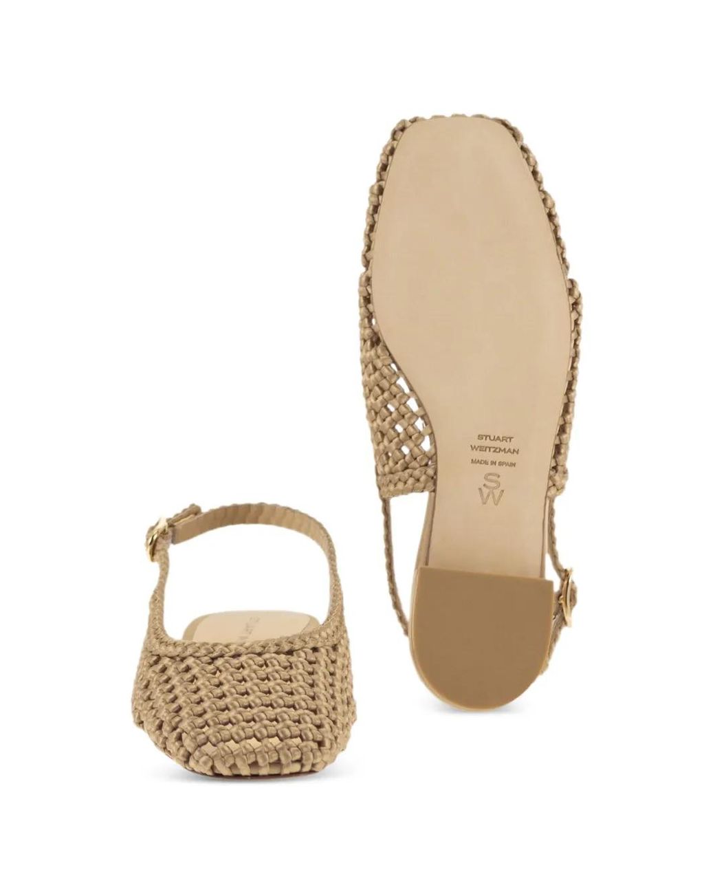Stuart Weitzman Natural Marina Woven Slingback Ballet Flats