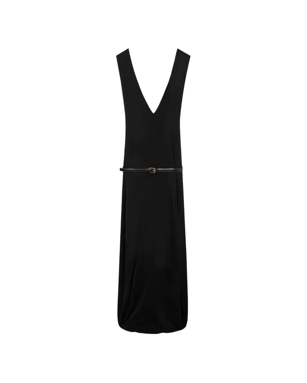 Loewe Black V-Neck Midi Dress