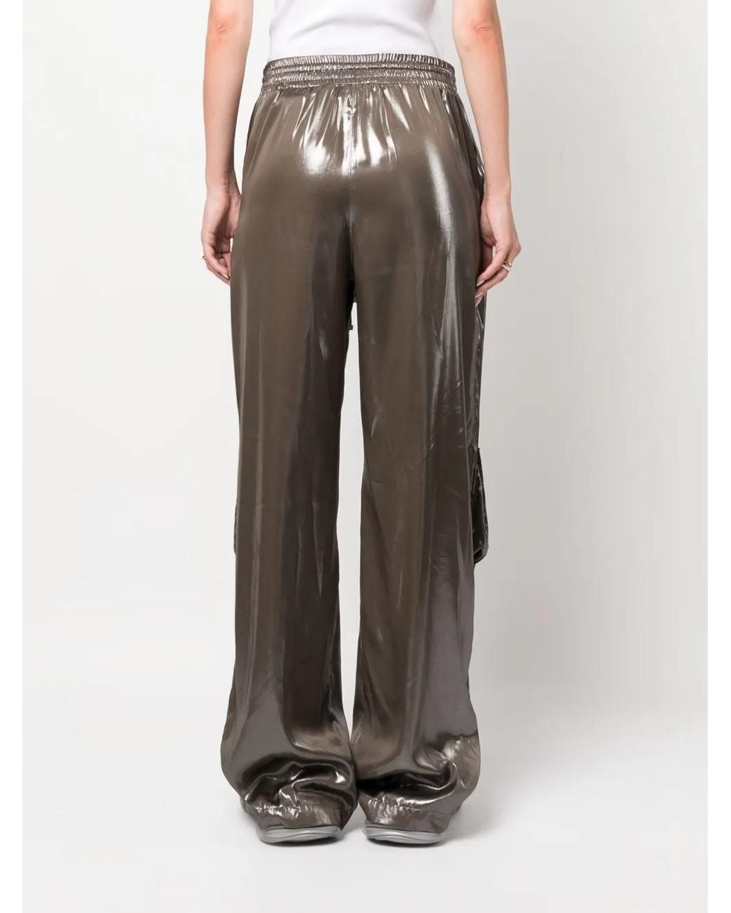 Blumarine Black High-Waisted High-Shine Trousers