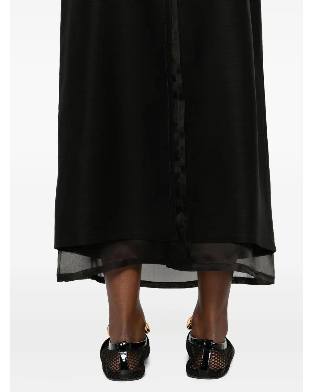Fabiana Filippi Black Organza Maxi Skirt