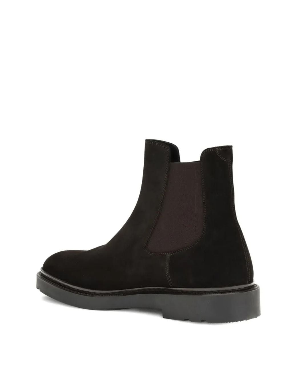 Fratelli Rossetti Black Elastic-Panel Suede Boots for men