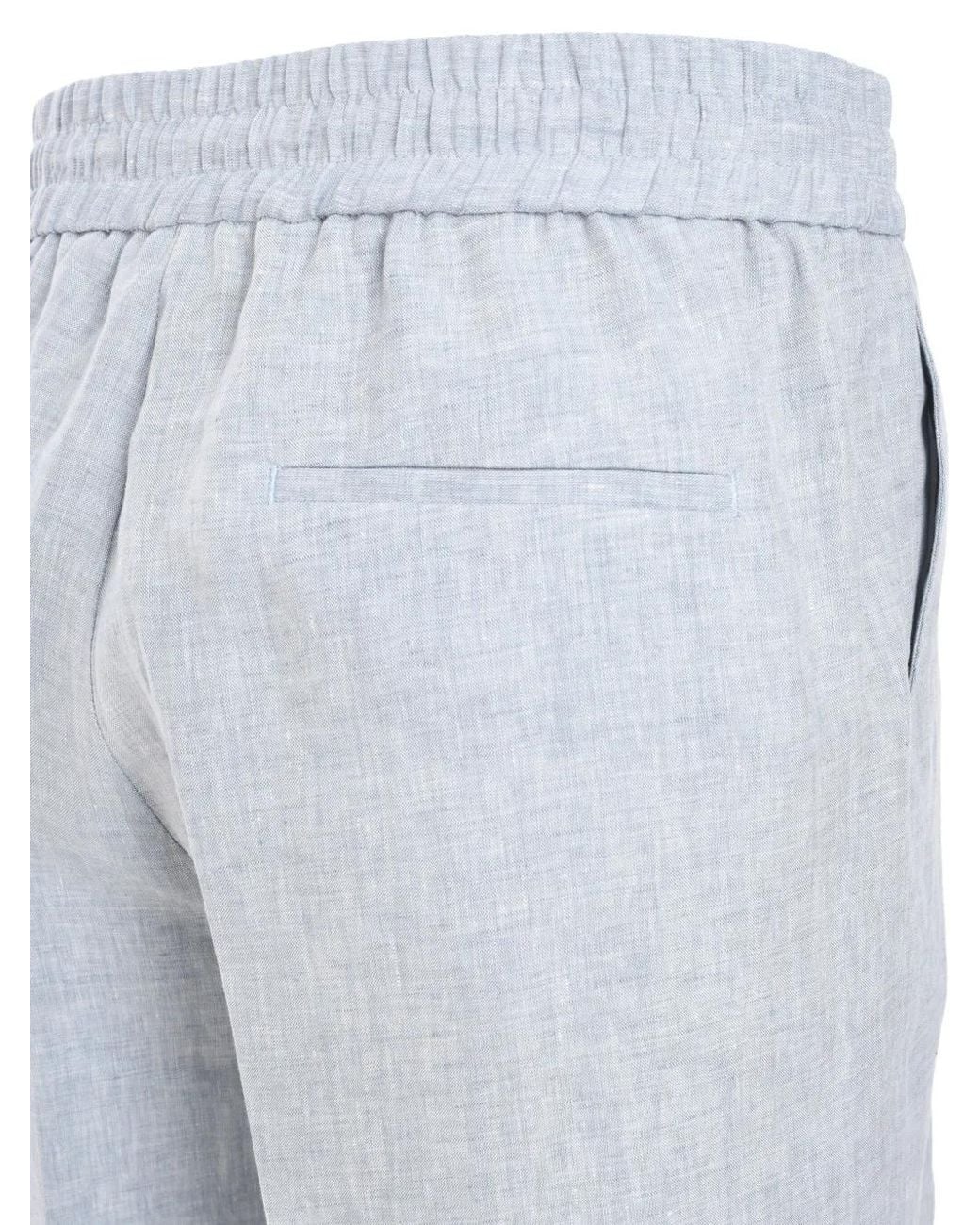 Peserico Blue Linen Shorts for men