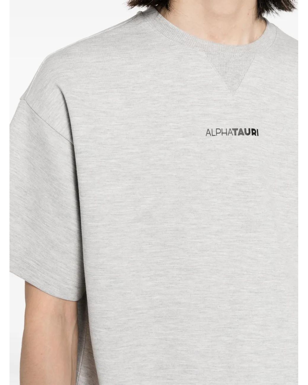 Alpha Tauri White Logo-Print Short-Sleeve T-Shirt for men