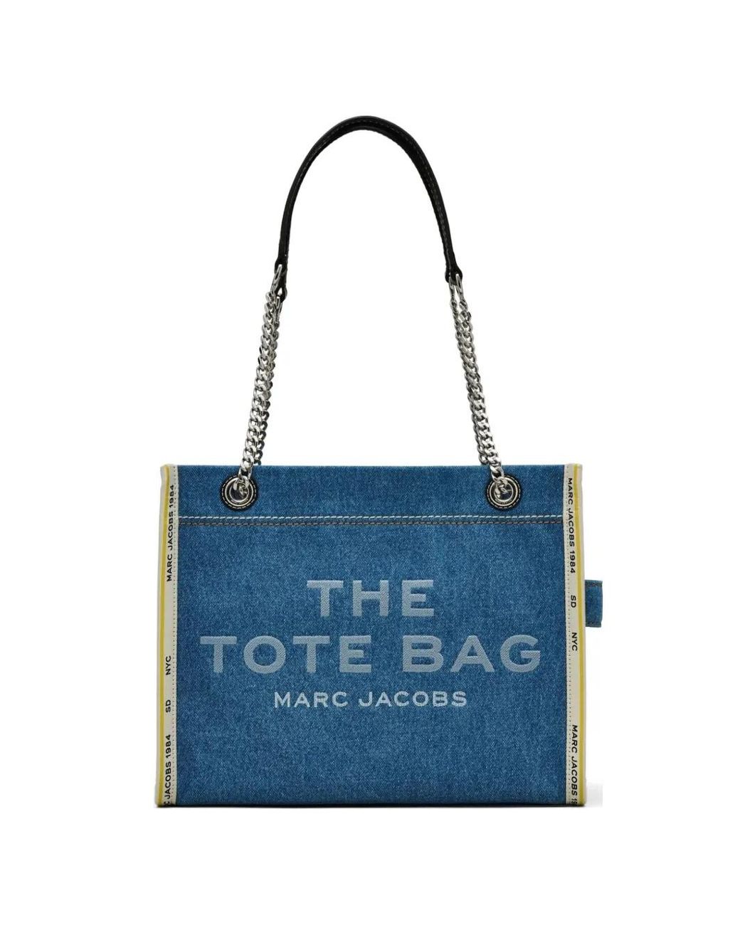 Marc Jacobs Blue The Tote Bag Chain-Link Denim Tote Bag