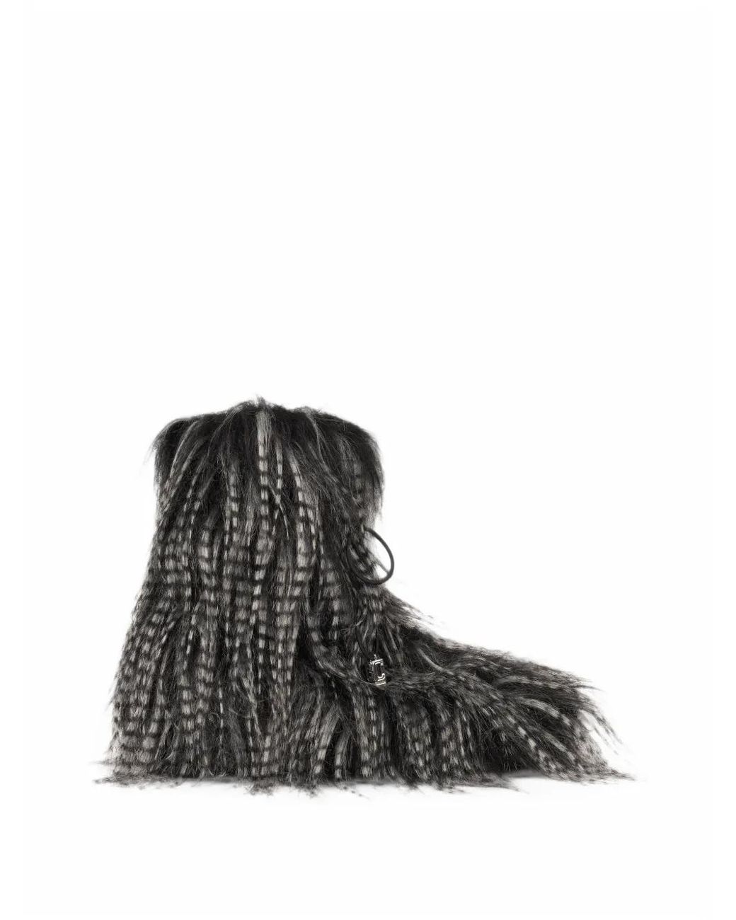 Gcds Black Faux-Fur Ankle Boots