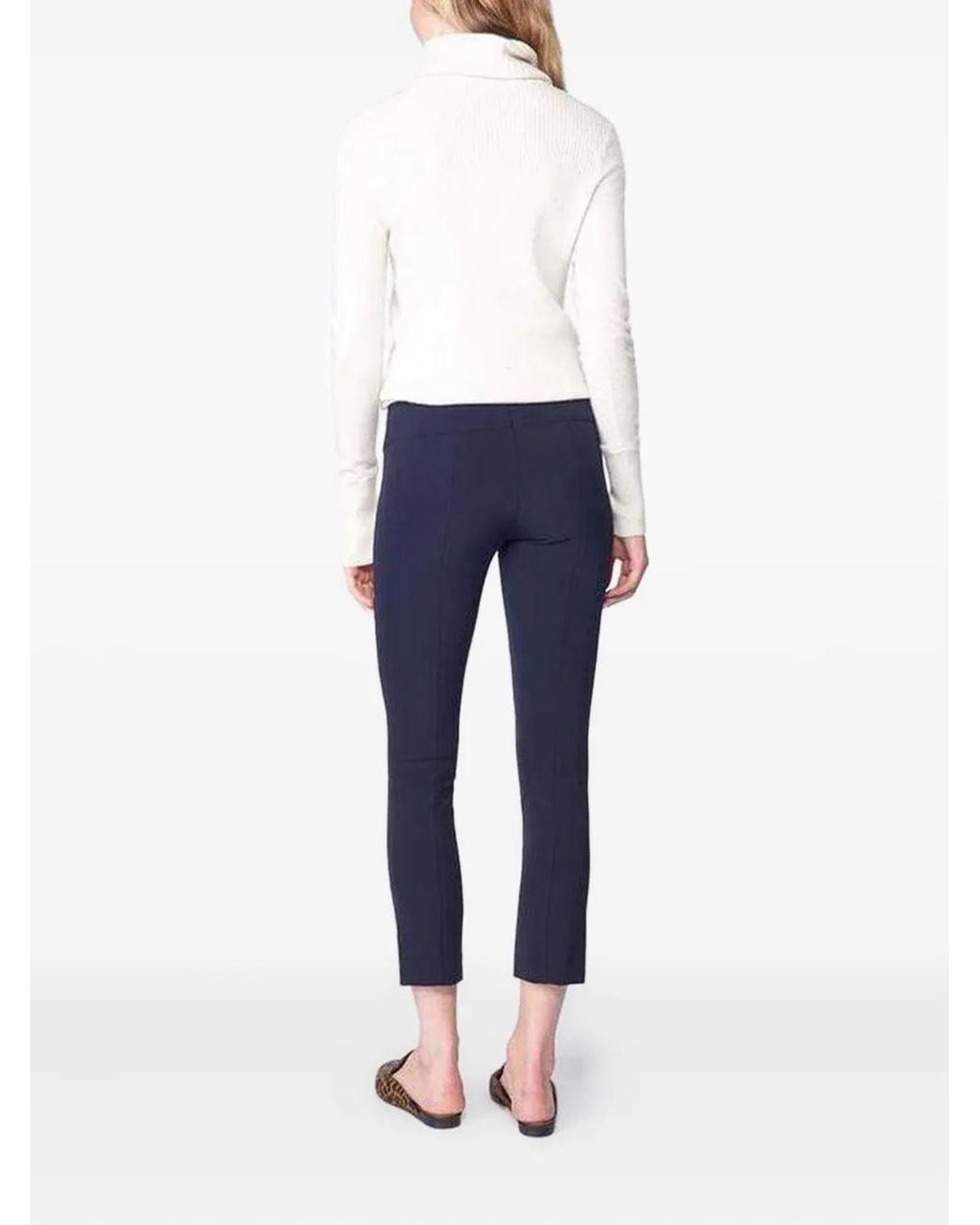 Veronica Beard Blue Zip-Back Scuba Trousers