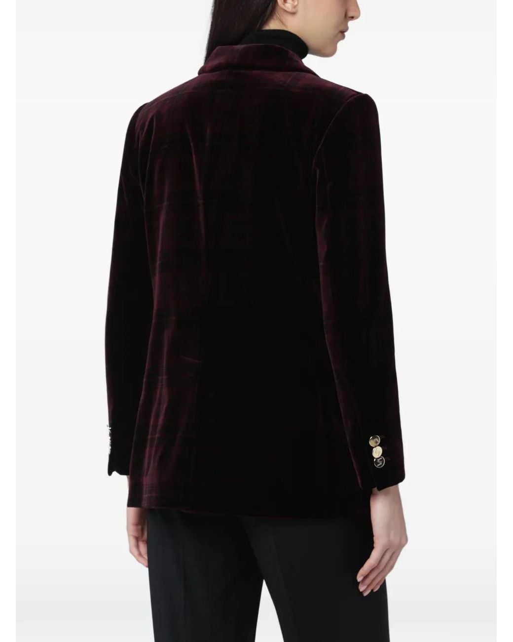 VI TO VI Black Double-Breasted Velvet Jacket