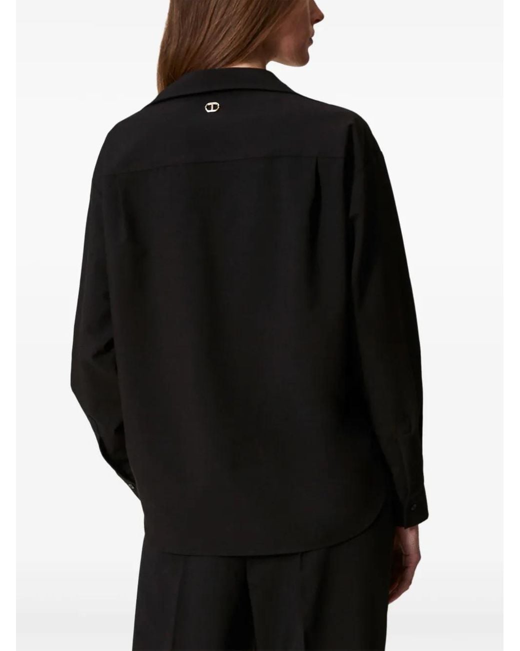 Twinset Black Wool-Blend Shirt