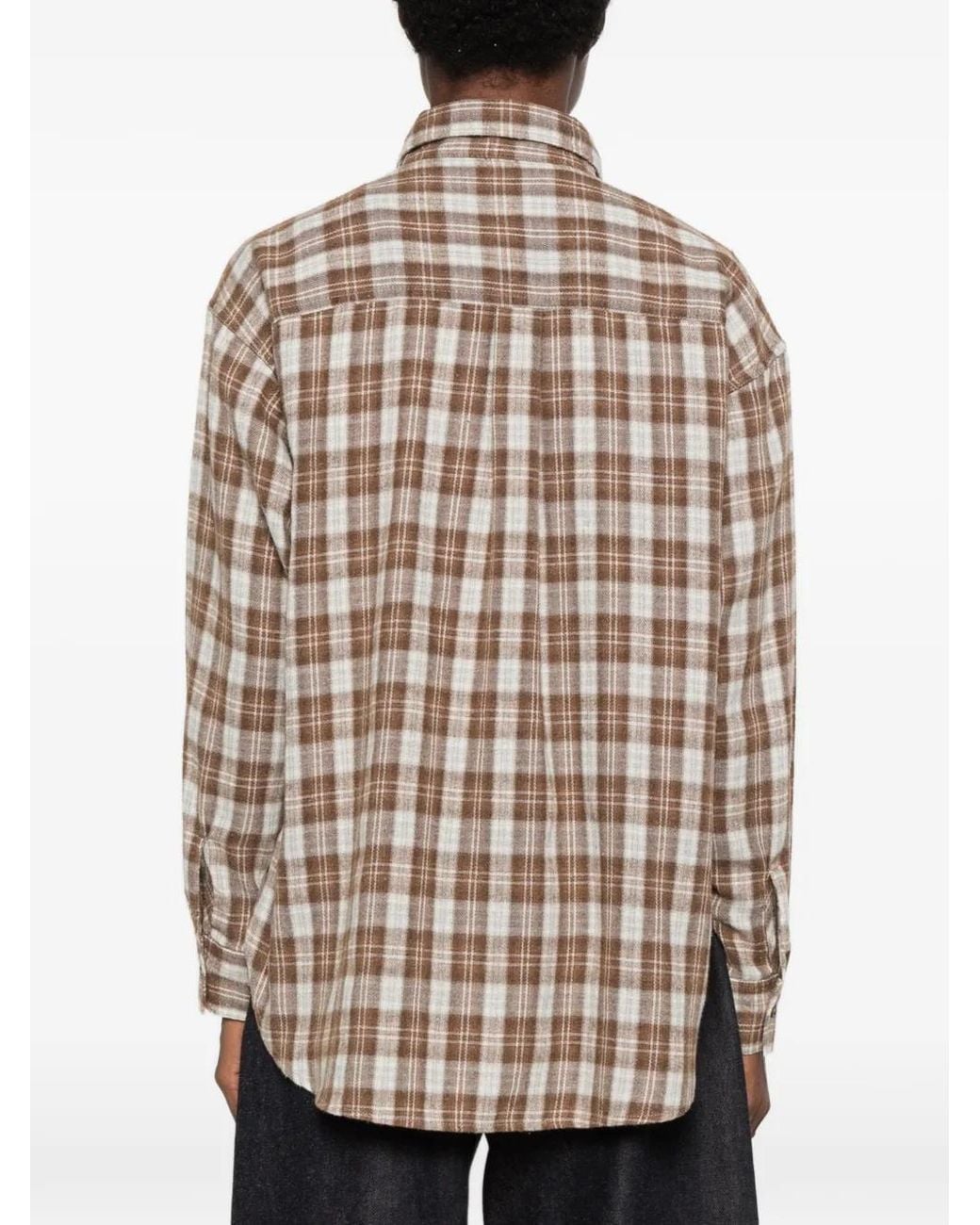 Universal Overall White Check-Pattern Flap-Pocket Shirt