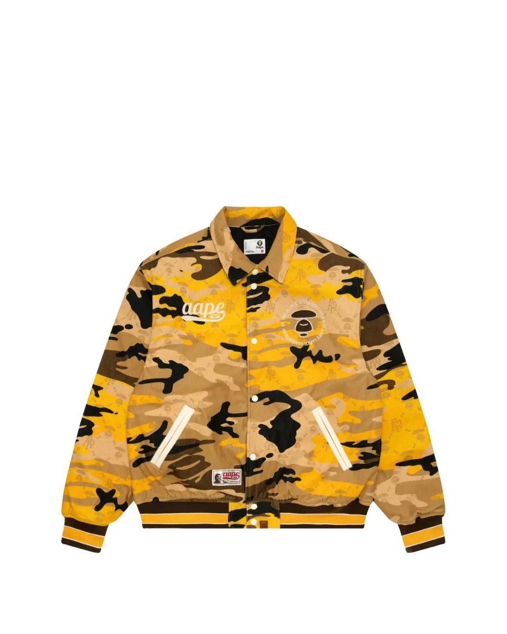 Aape By A Bathing Ape Yellow Aapeunvs Camouflage-Print Bomber Jacket for men