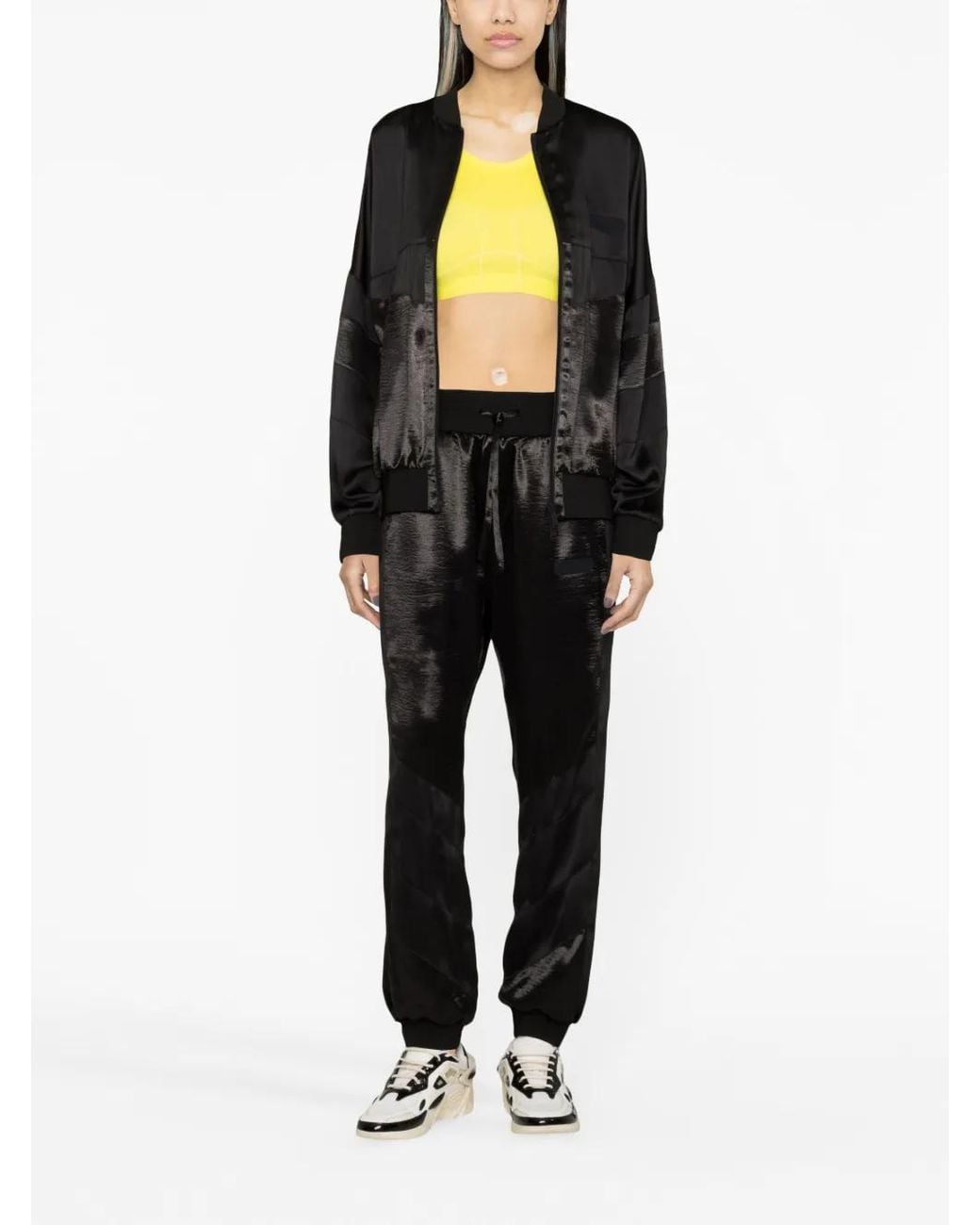 DSquared² Black Shine-Effect Bomber Jacket