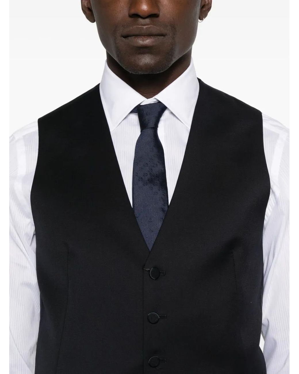 Tagliatore Blue Button-Fastening Sleeveless Waistcoat for men