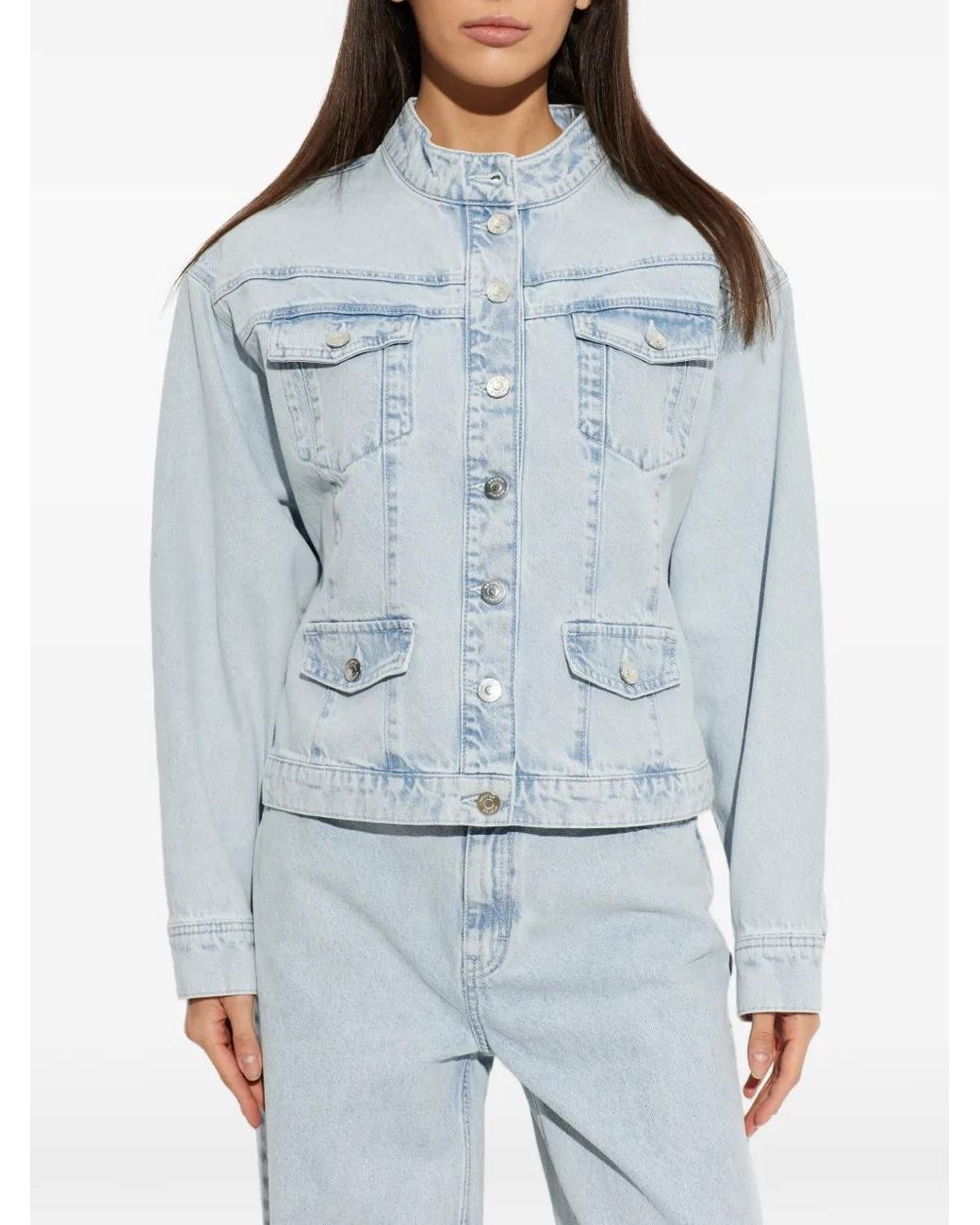 Gestuz Blue Gzparwana Button-Down Denim Jacket