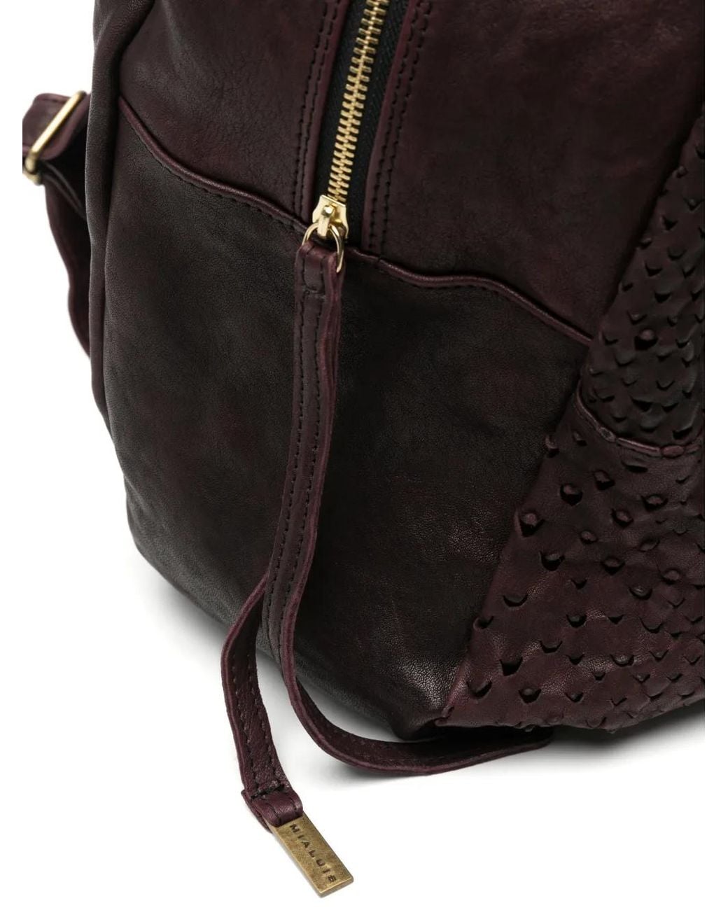 Mialuis Black Nerina Leather Backpack