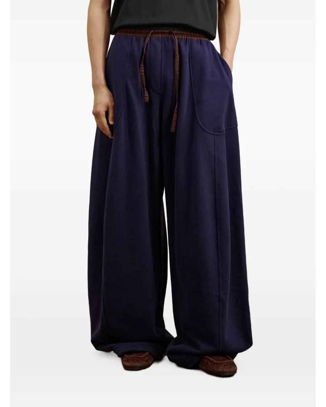 CROQUIS Blue Oversized Curved-Leg Trousers for men