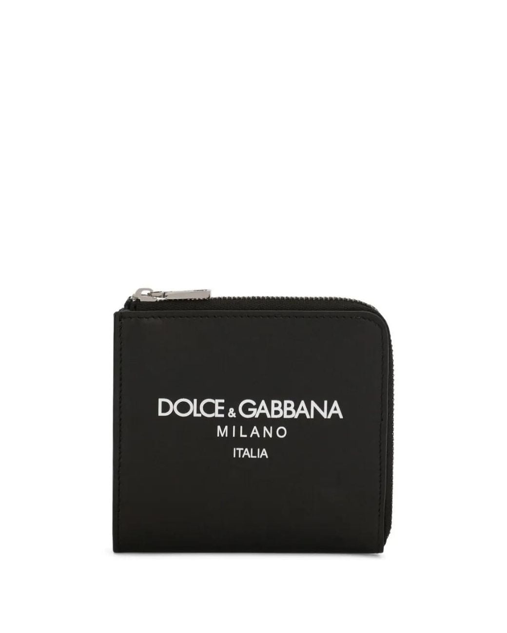 Dolce & Gabbana Black Logo Print Leather Wallet for men
