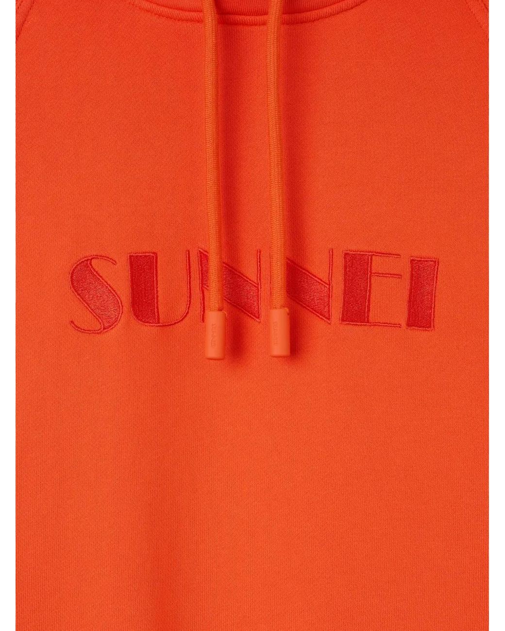 Sunnei Orange Hoodie À Logo