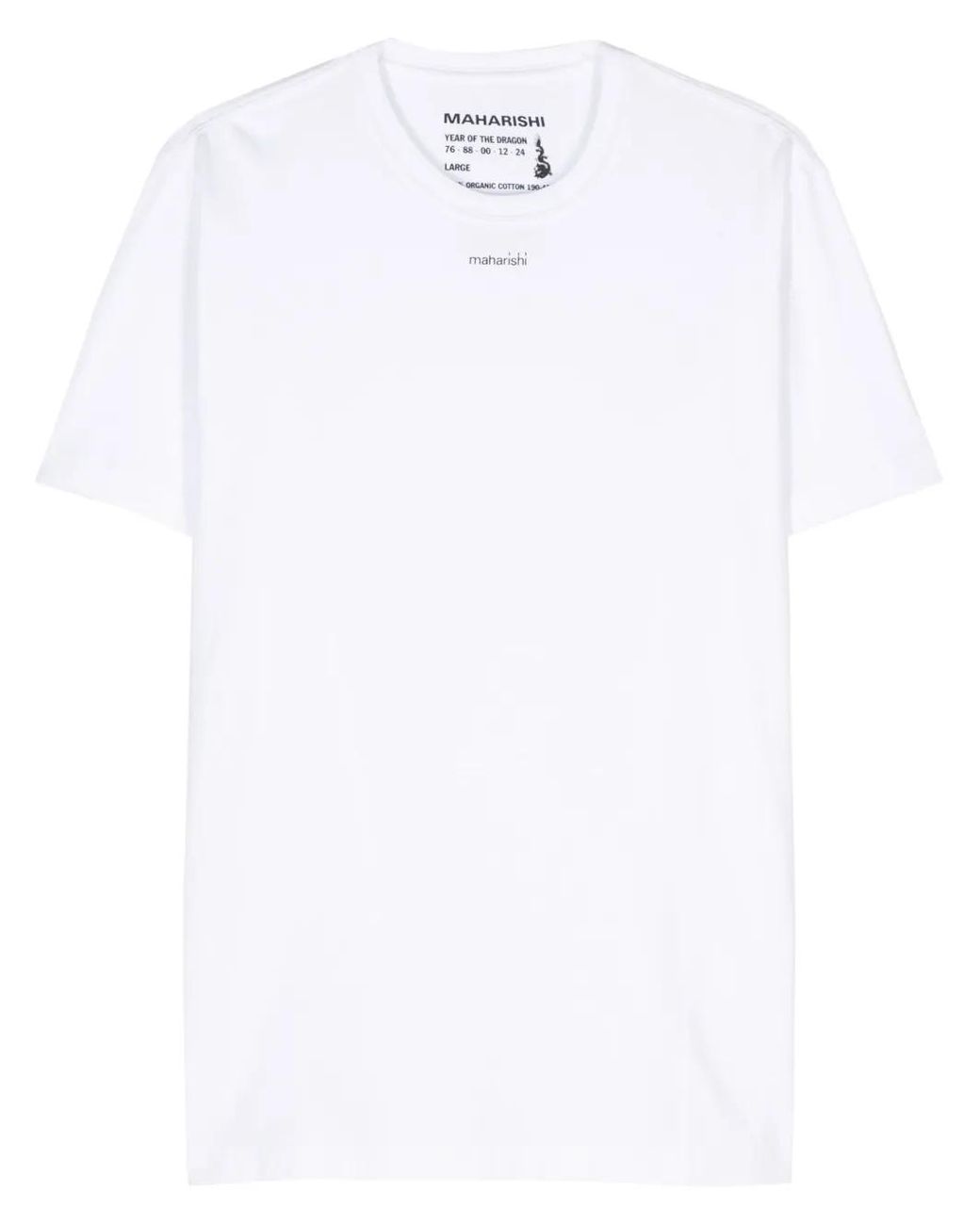 Maharishi White Logo-Print Cotton T-Shirt for men