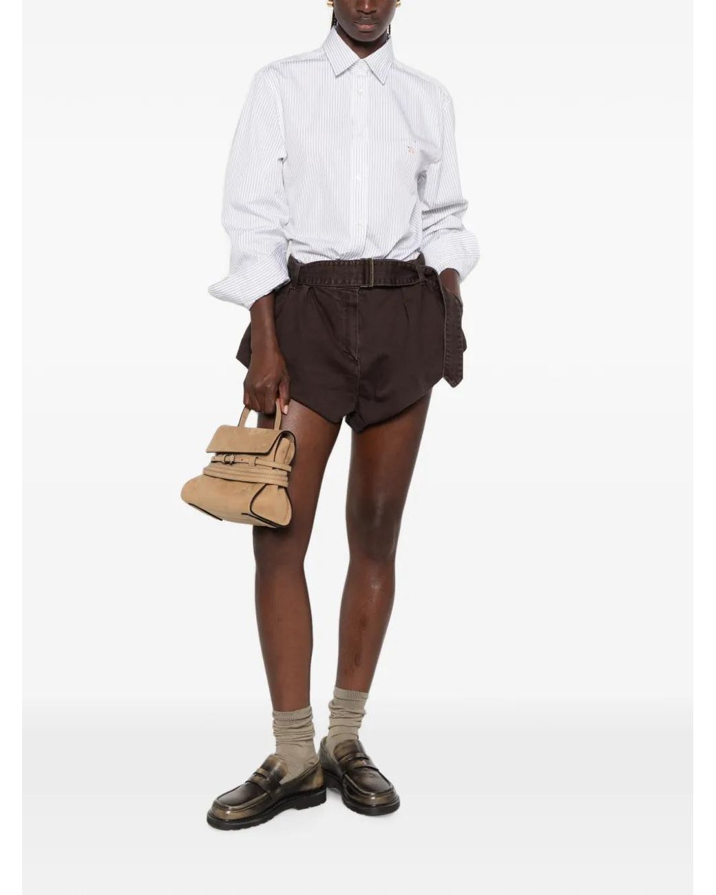 Moschino White Striped Embroidered-Goose Shirt
