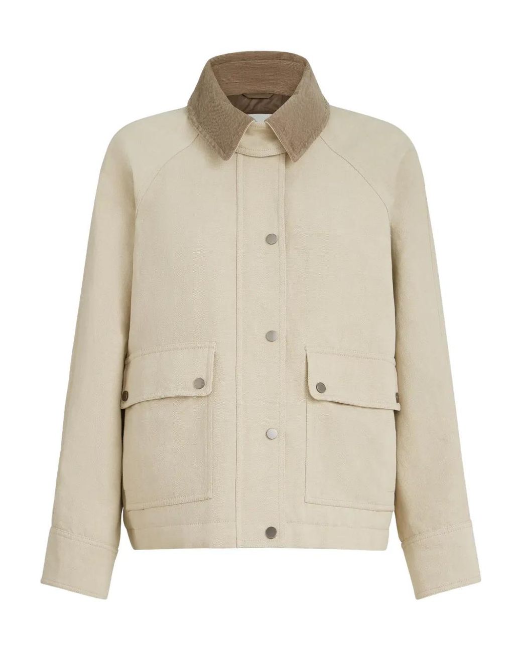 Brunello Cucinelli Natural Corduroy-Collar Jacket