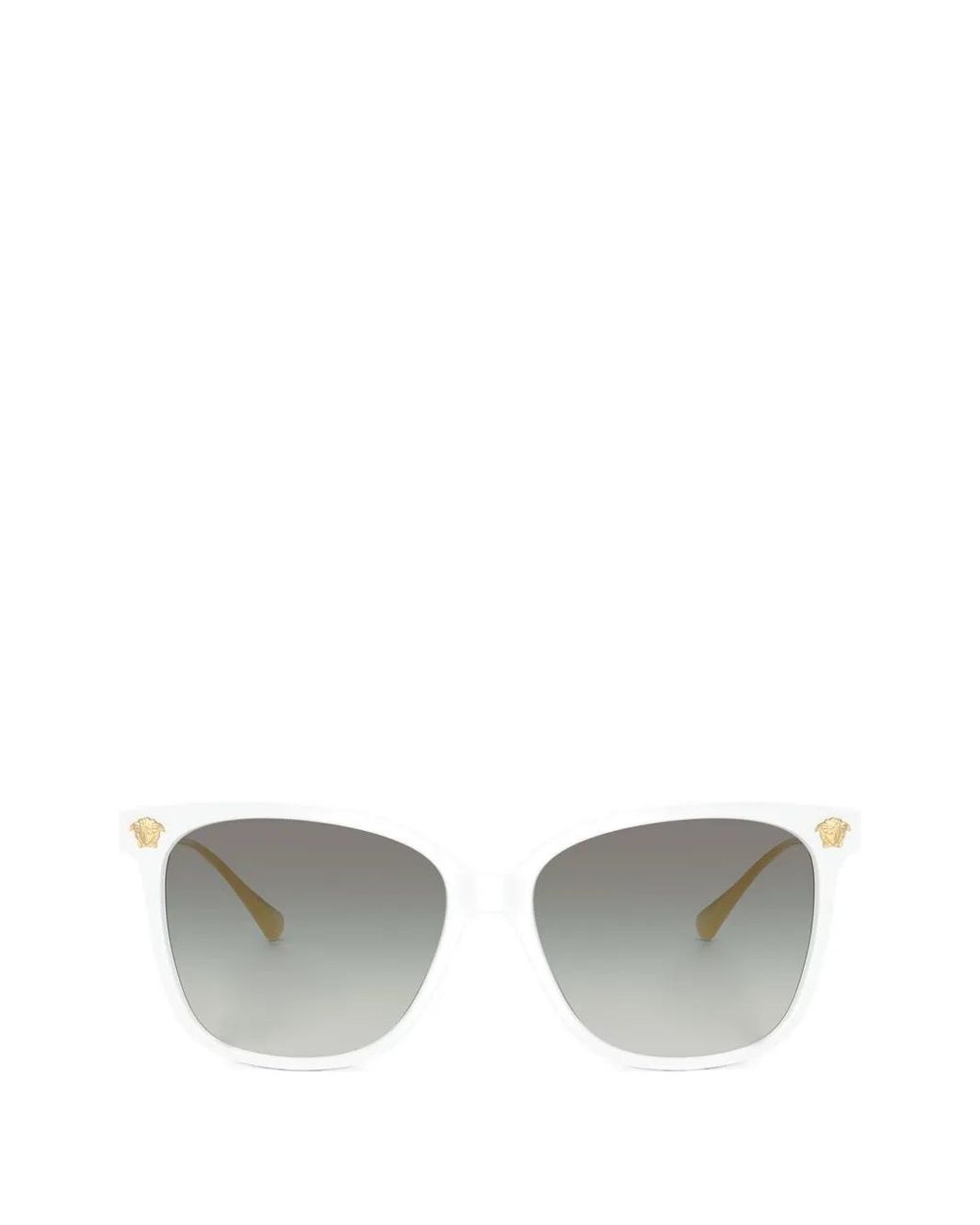 Versace Gray Geometric-Frame Sunglasses