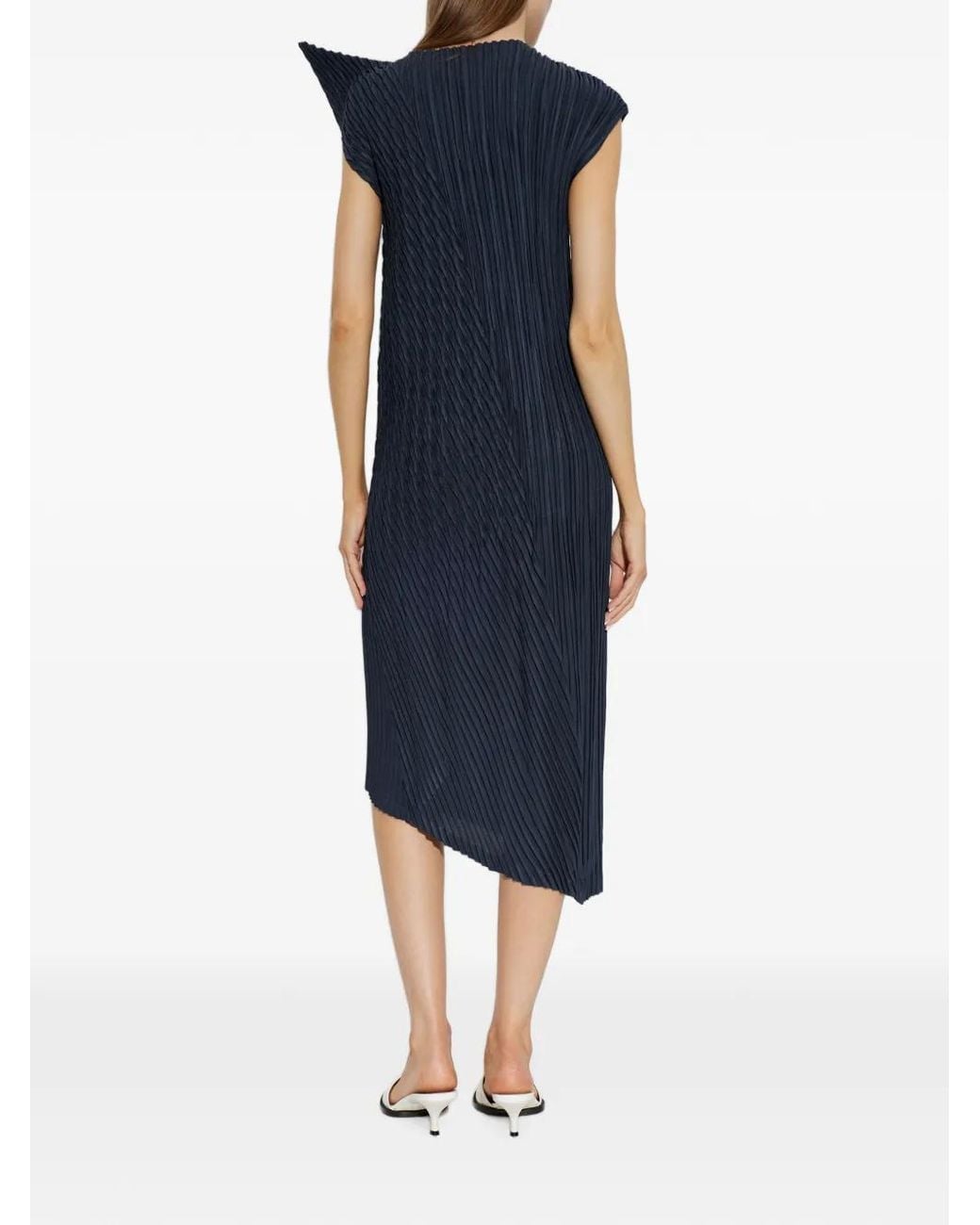 Issey Miyake Blue Pleated Dress