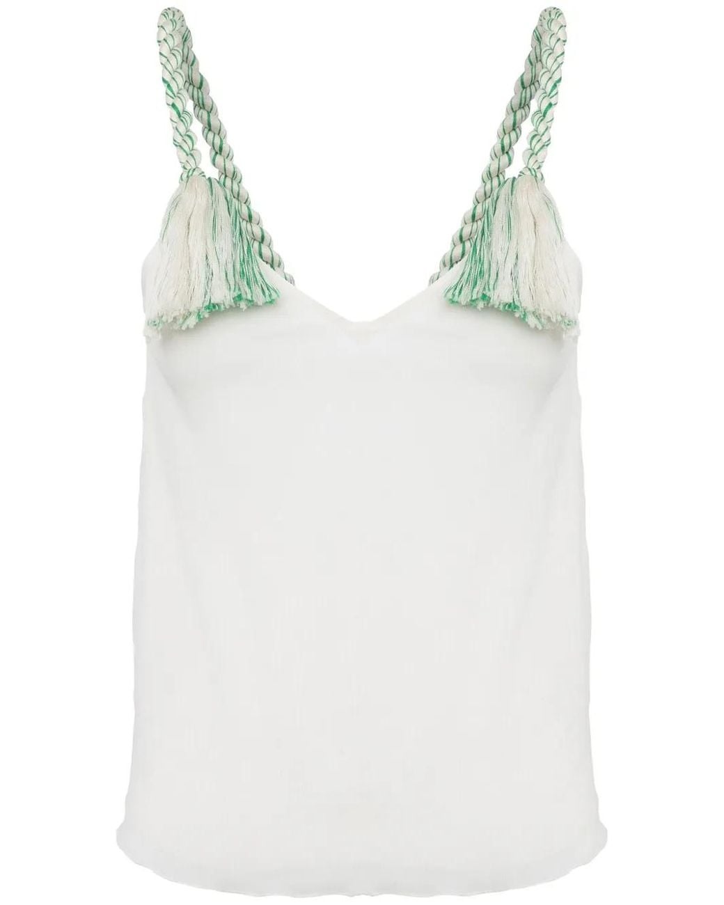 J.W. Anderson Blue Tassel-Strap V-Neck Top