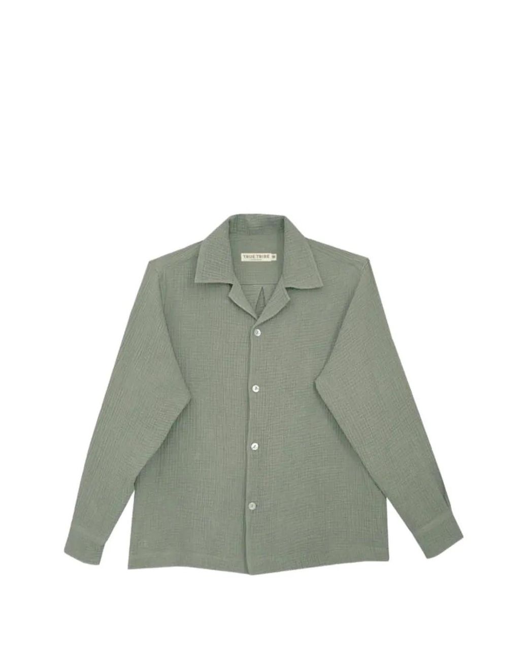 True Tribe Green Camp-Collar Shirt for men