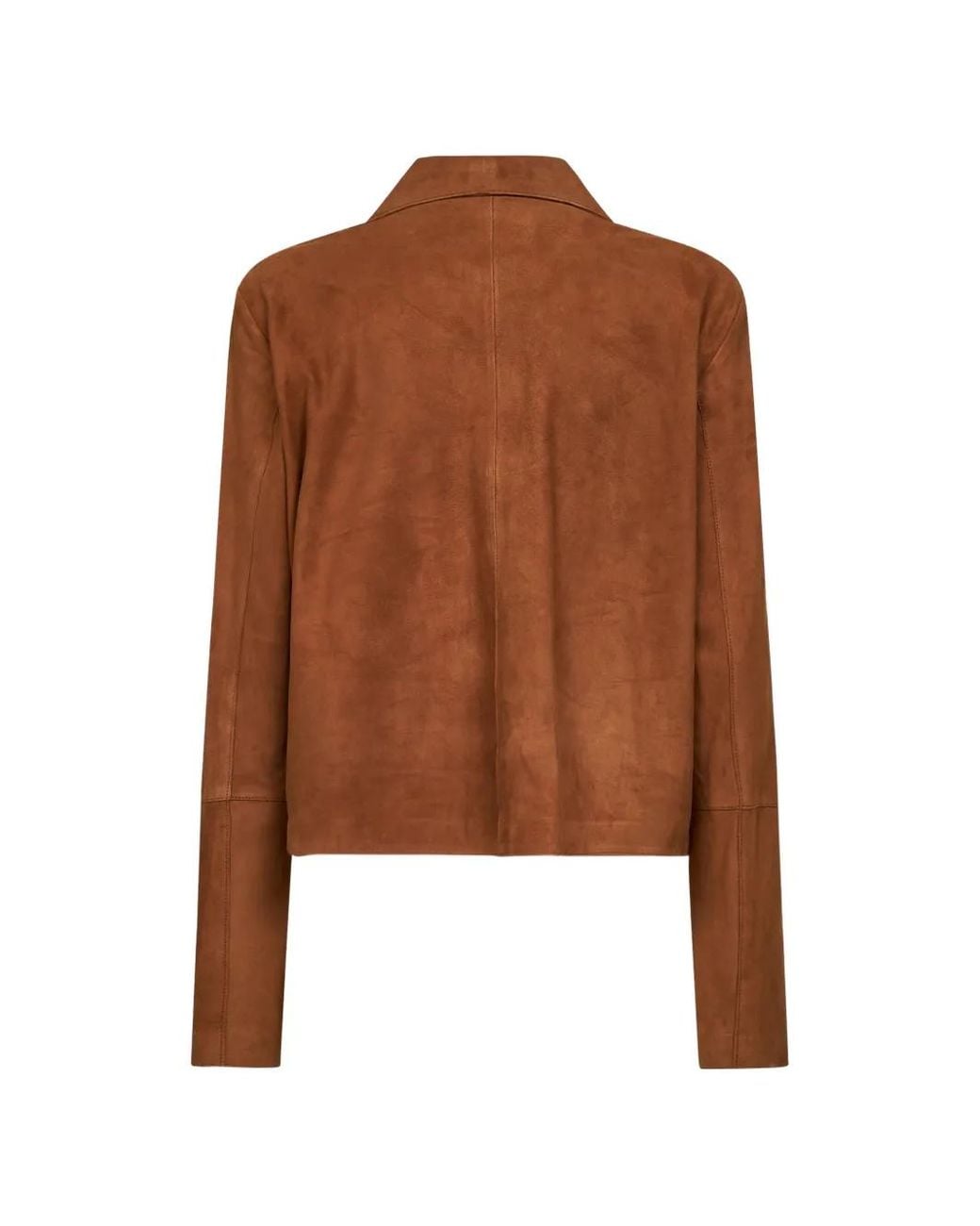 Arma Brown Veste En Cuir Boutonnée À Col