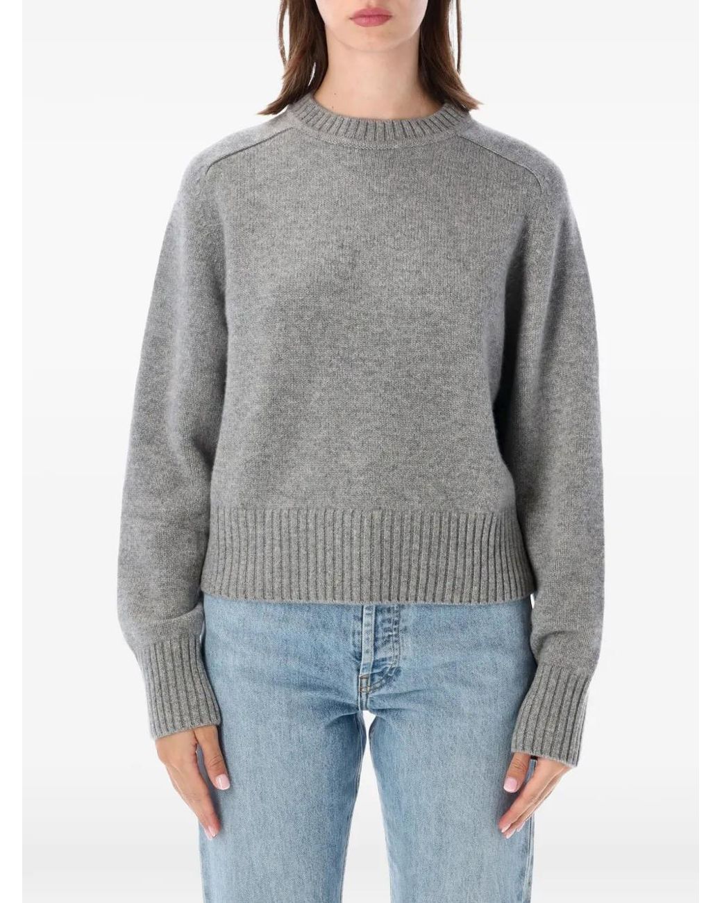 Extreme Cashmere Gray Please Crew-Neck Sweater