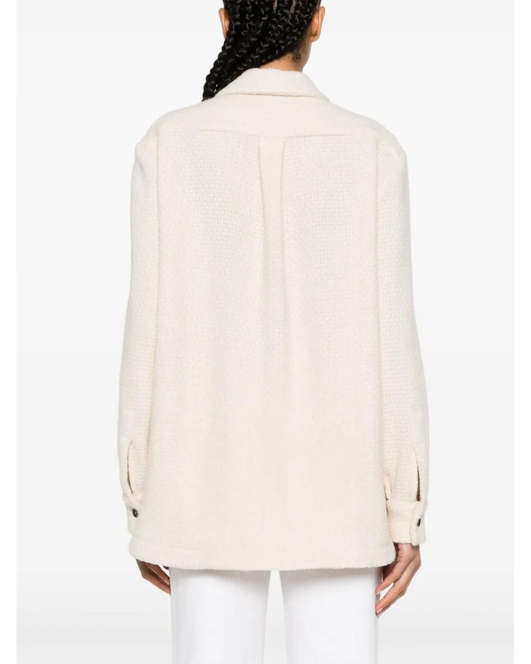 Kiton Natural Button-Up Cashmere-Blend Shirt Jacket