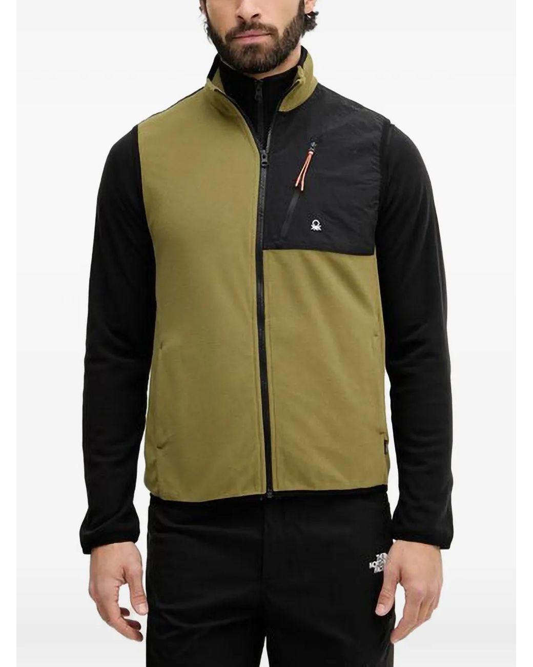 Chaleco Polartec Con Cremallera Benetton de hombre de color Green