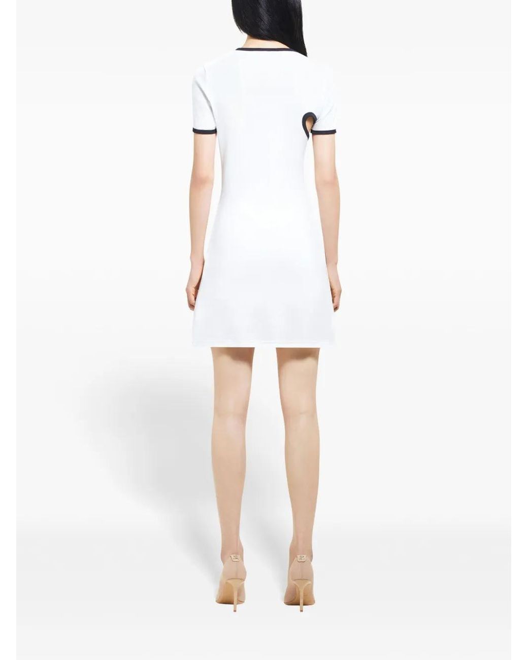 Courreges White Asymmetric-Neck Mini Dress