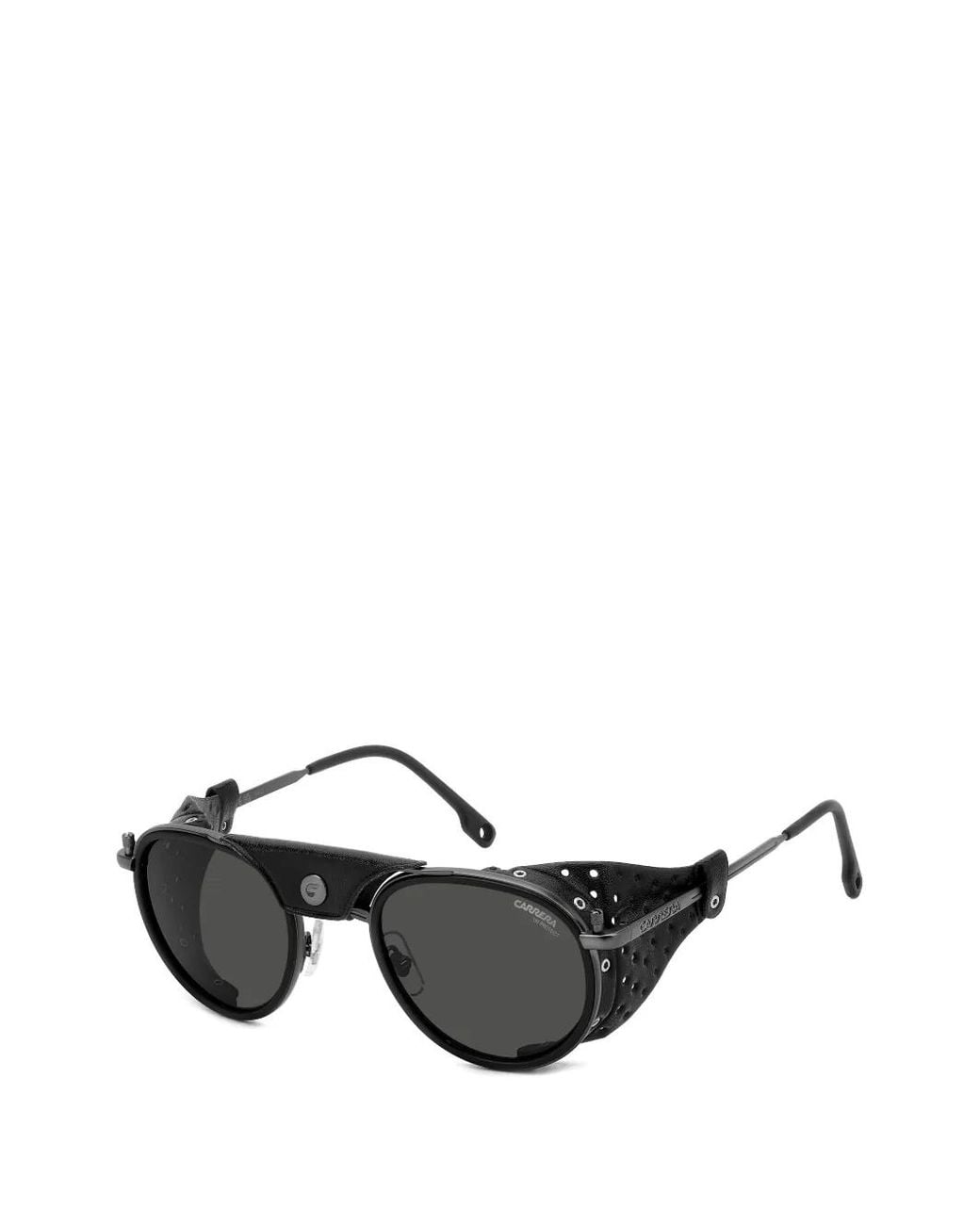 Carrera Black Perforated-Shield Pilot-Frame Sunglasses for men