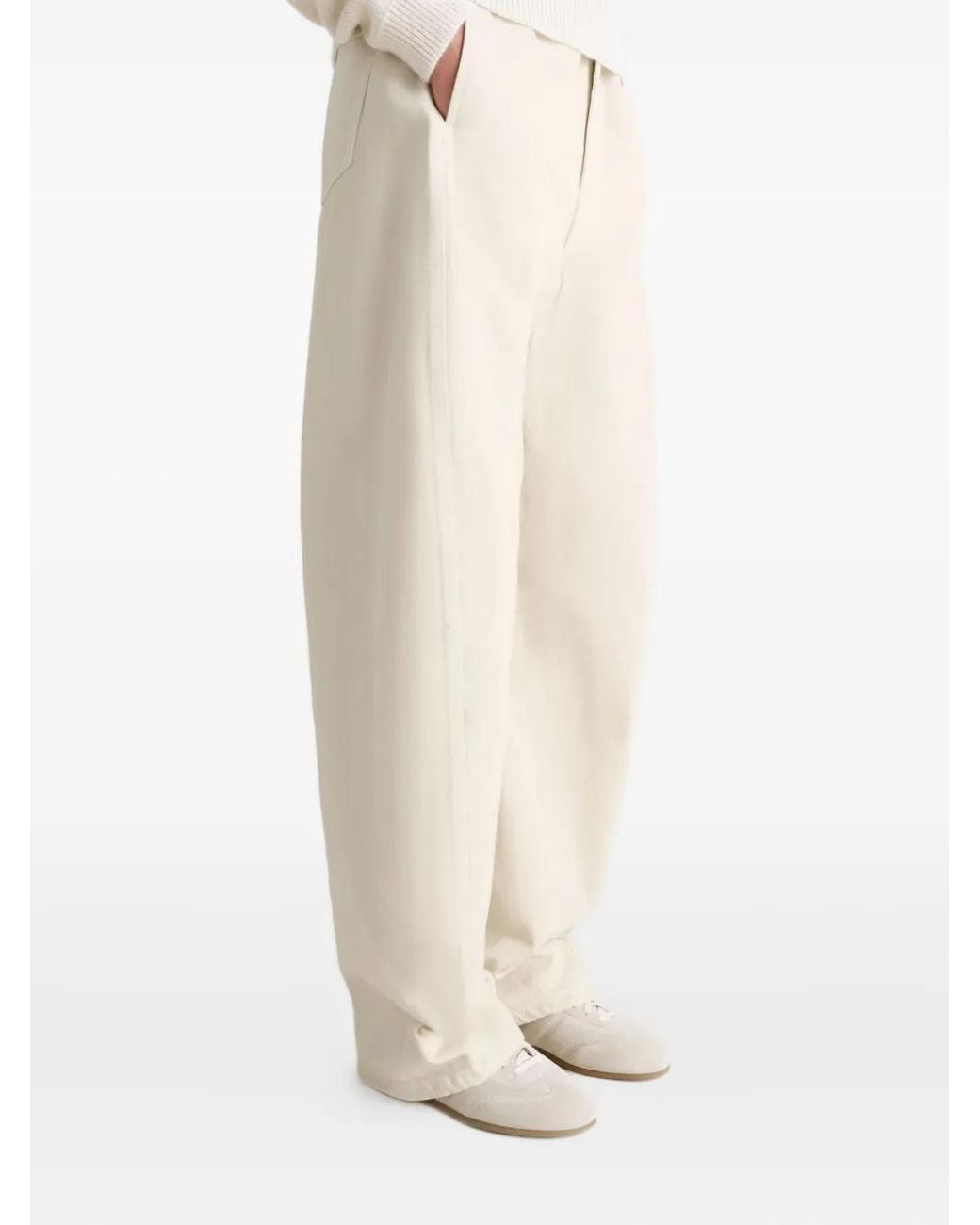 Lemaire White Gesteppte Wildleder-Sneakers