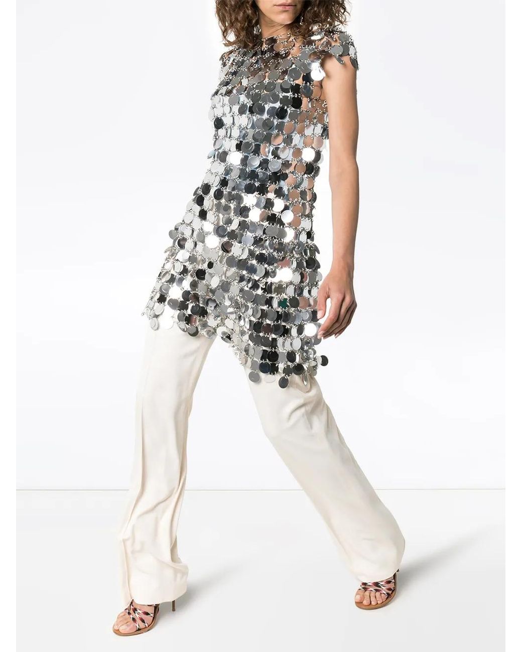 Rabanne Metallic The Iconic Sparkle Disc Dress