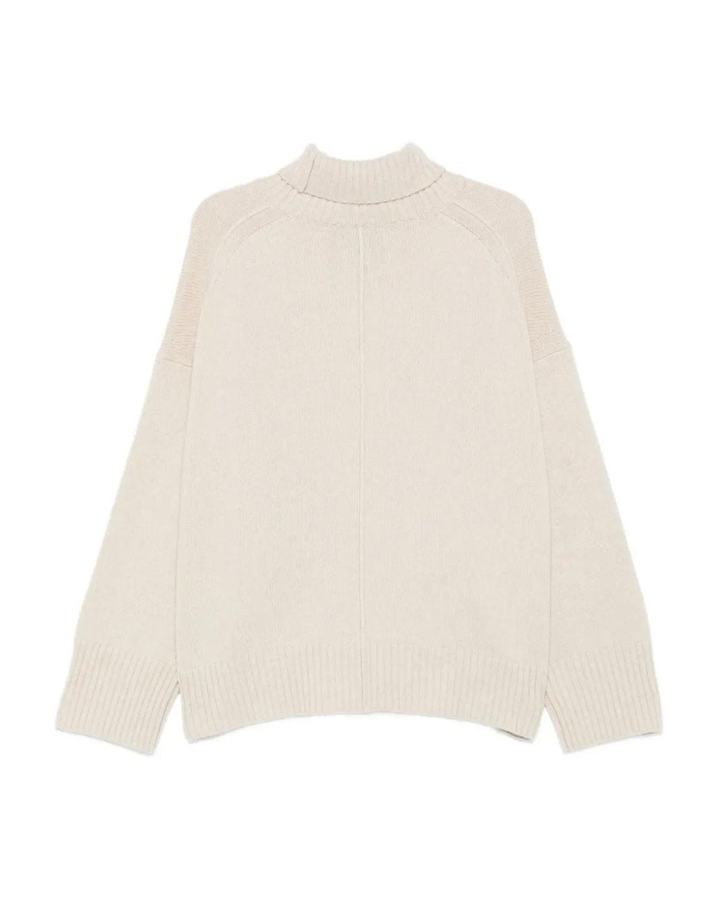 Soeur White Roll-Neck Wool Sweater