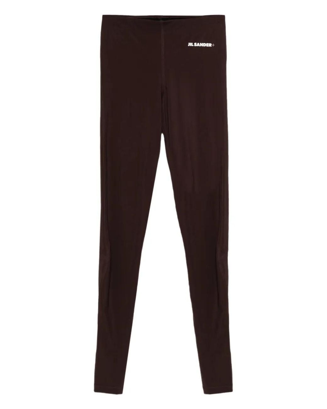 Jil Sander Brown Logo-Embellished Leggings